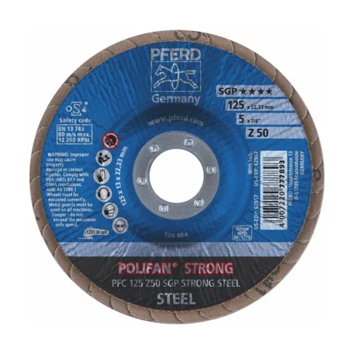 Pferd Legyezős csiszolótárcsa POLIFFAN-STRONG (ZA) acélhoz 50