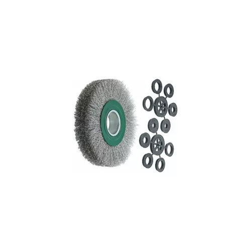 Lessmann Drótkefekorong (zöld) INOX huzal, 0,30 mm 178X32 mm