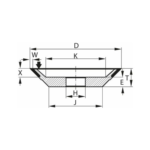 Tyrolit Gyémánt fazék köszörűkorong D×T×H (mm) D126