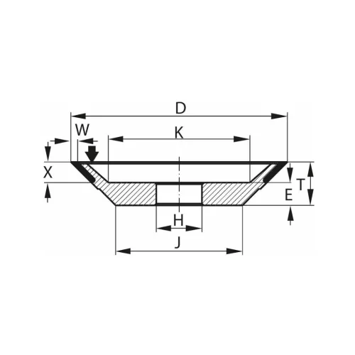 Tyrolit Gyémánt fazék köszörűkorong D×T×H (mm) D126