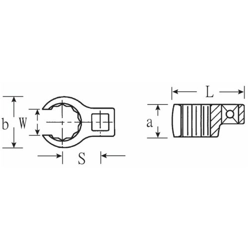 Stahlwille Csaptelep kulcs Nyitott gyűrű alak 32 mm