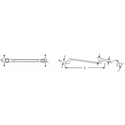 Stahlwille Kettős csillagkulcs, hajlított, 24X27 mm