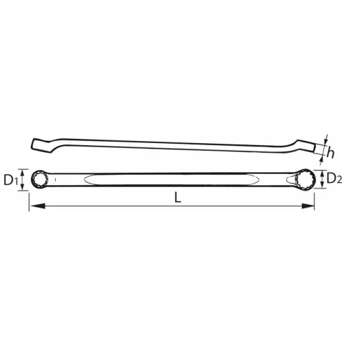 Stahlwille Kettős csillagkulcs, enyhén hajlított 18X19 mm