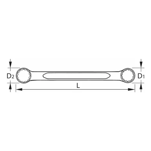 Holex Kettős csillagkulcs, egyenes 12X13 mm
