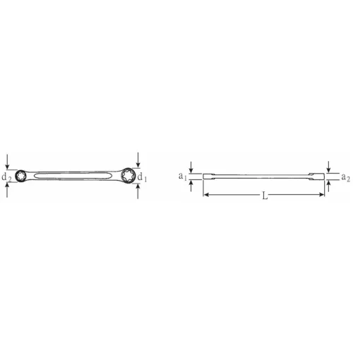 Stahlwille Kettős csillagkulcs, egyenes, Torx csavarokhoz E14XE18