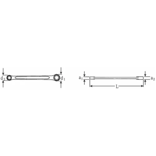 Stahlwille Kettős csillagkulcs, egyenes, Torx csavarokhoz E6XE8