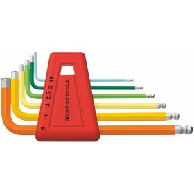   PB Swiss Tools Hajlított hatszögkulcs készlet, gömbvégű fejjel Porszórt bevonattal 6