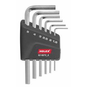 Holex Hajlított hatszögkulcs készlet nikkelezett 6