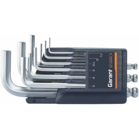   Hajlított hatszögkulcs készlet, gömbvégű fejjel Krómozott 9