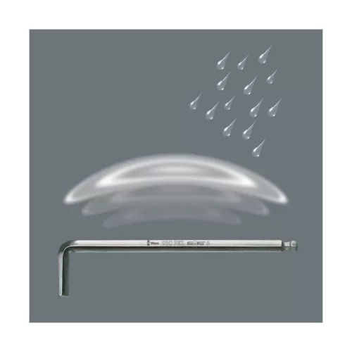 Wera Hajlított hatszögkulcs, hosszú krómozott 2 mm