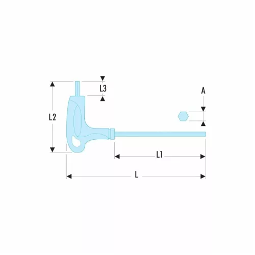 Facom Hatszög csavarhúzó, keresztmarkolattal És gömbvégű fej 5 mm