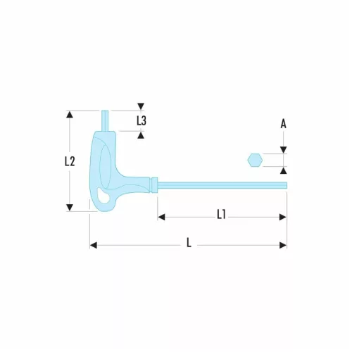 Facom Hatszög csavarhúzó, keresztmarkolattal És gömbvégű fej 6 mm