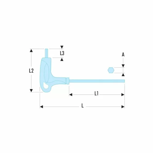 Facom Hatszög csavarhúzó, keresztmarkolattal És gömbvégű fej 8 mm