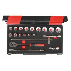 Dugókulcs készlet, 1/2 col négyszög, colos 20 darabos 20