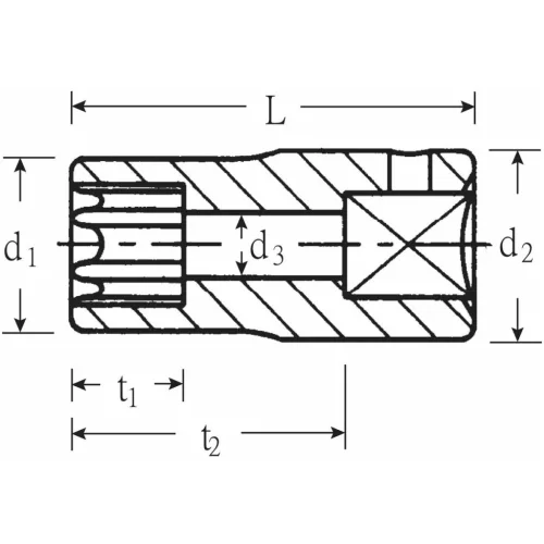 Stahlwille Dugókulcs fej, 1/4" Torx-hoz E4