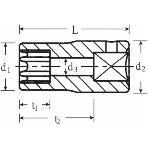 Stahlwille Dugókulcs fej, 1/4" Torx-hoz E5