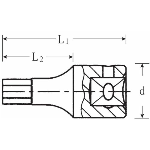 Stahlwille 6-szög rátűzőkulcs, 1/4" rövid 3 mm
