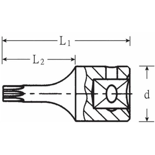 Stahlwille Rátűzőkulcs, 1/4" Torx-hoz rövid TX10
