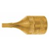Rátűzőkulcs Torx®-hoz, TiN bevonatú, 1/4 col rövid TX10