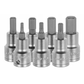   6-szög rátűzőkulcs készlet, 3/8 col négyszög, 7 darabos  3/8