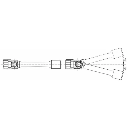 Ko-ken Toldószár, 3/8""Wobble-Fix“ 150 mm