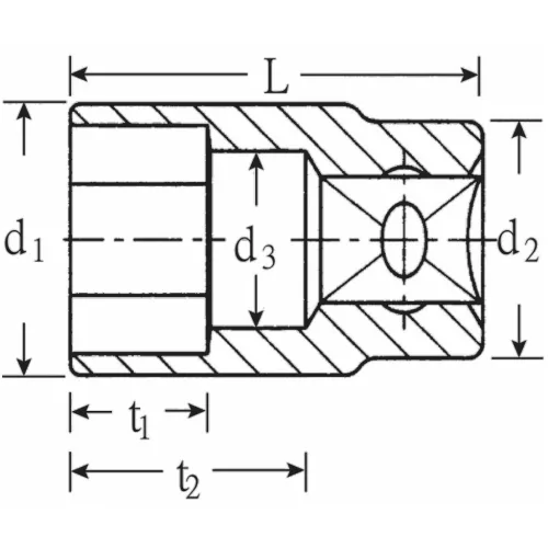 Stahlwille 6-szög dugókulcs fej 3/8" 15 mm