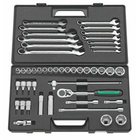   Dugókulcs és villás- / csillagkulcs készlet, 1/2 col négyszög 47 darabos