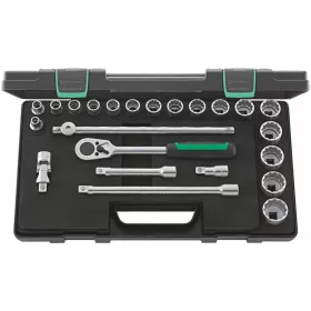   Dugókulcs készlet, colméretek, 1/2 col négyszög 23 darabos