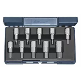   6-szög rátűzőkulcs készlet, 1/2 col négyszög 10 darabos 10