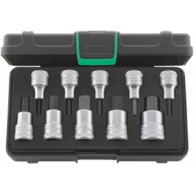   6-szög rátűzőkulcs készlet, 1/2 col négyszög 10 darabos 10