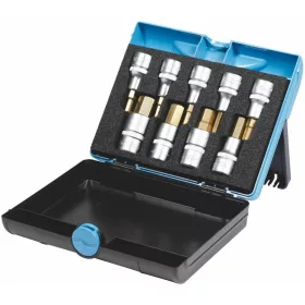   6-szög rátűzőkulcs készlet TiN bevonatú, 1/2 col négyszög 9 darabos