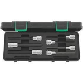   6-szög rátűzőkulcs készlet, 1/2 col négyszög 7 darabos, hosszú