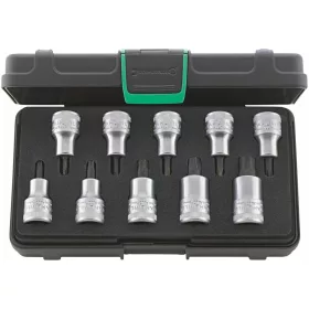   Rátűzőkulcs készlet Torx®-hoz, 1/2 col négyszög 10 darabos 10