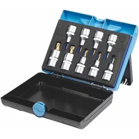   Rátűzőkulcs készlet, TiN bevonatú, Torx®-hoz, 1/2 col négyszög 9 darabos