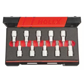   Rátűzőkulcs készlet Torx®-hoz, 1/2 col négyszög 10 darabos 10