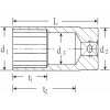 12-szög dugókulcs fej, hosszú, 1/2 col  15 mm