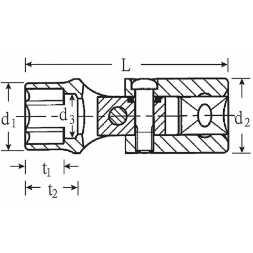 Stahlwille 6-szög csuklós fej, 1/2" 17 mm