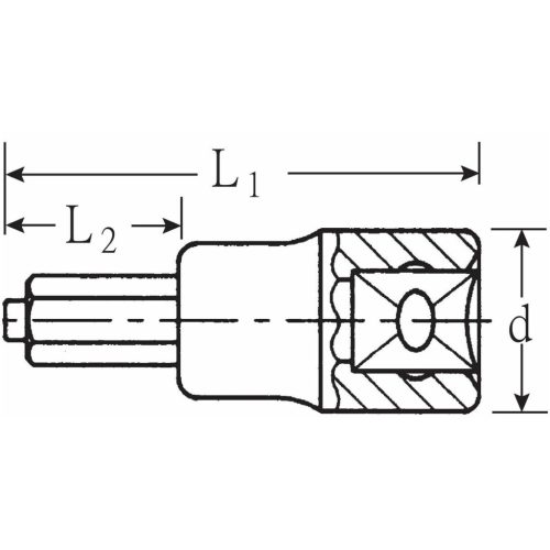Stahlwille 6-szög rátűzőkulcs csapos megvezetéssel, 1/2" 8 mm