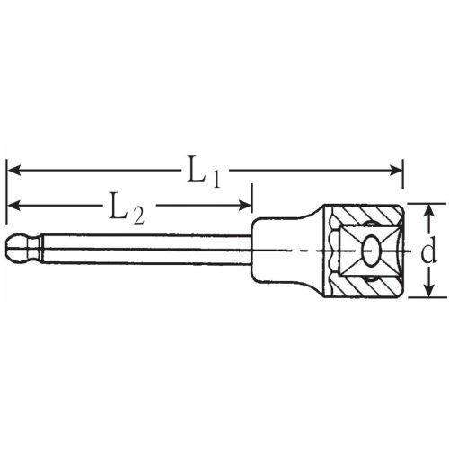 Stahlwille 6-szög rátűzőkulcs, 1/2", hosszú gömbvégű fejjel 6 mm