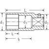 6-szög dugókulcs fej, hosszú, 3/4 col  22 mm