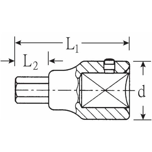 Stahlwille 6-szög rátűzőkulcs, 1 col 22 mm