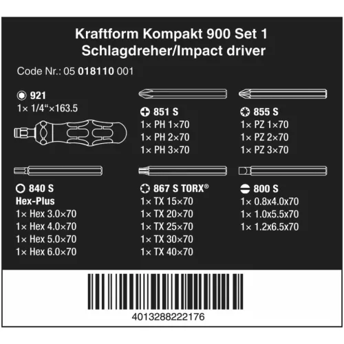Ütvecsavarozó készlet KK900  19