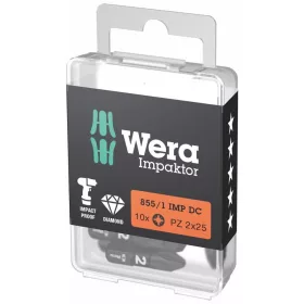   Wera Impaktor bit Pozidrivhoz, 1/4" C 6,3 Készlet 10 bittel 2