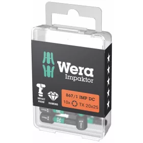   Wera Impaktor bit Torx-hoz, 1/4" C 6,3 Készlet 10 bittel TX20