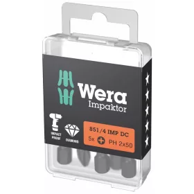   Wera Impaktor bit Phillipshez, 1/4" E 6,3 Készlet 5 bittel 2