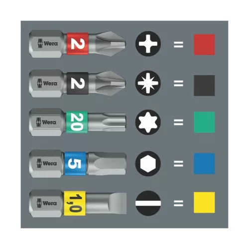 Wera Impaktor bit Pozidrivhoz, 1/4" E 6,3 Készlet 5 bittel 3