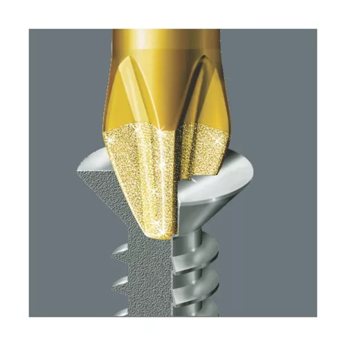 Wera Bit Pozidrivhoz, 1/4" C 6,3 BiTorsion, gyémántbevonatú 2/25 mm