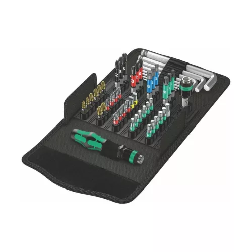 Bit készlet működtető szerszámmal és hajlított hatszögkulccsal 52 darabos