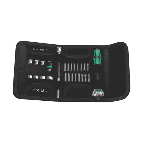 Bit készlet működtető szerszámmal és dugókulcs fejekkel 26 darabos