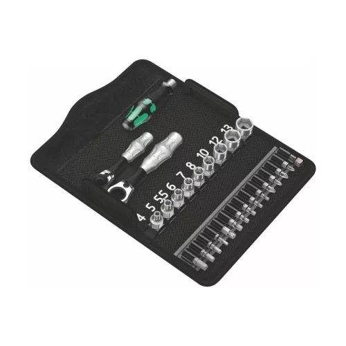 Bit készlet működtető szerszámmal és dugókulcs fejekkel 27 darabos 27